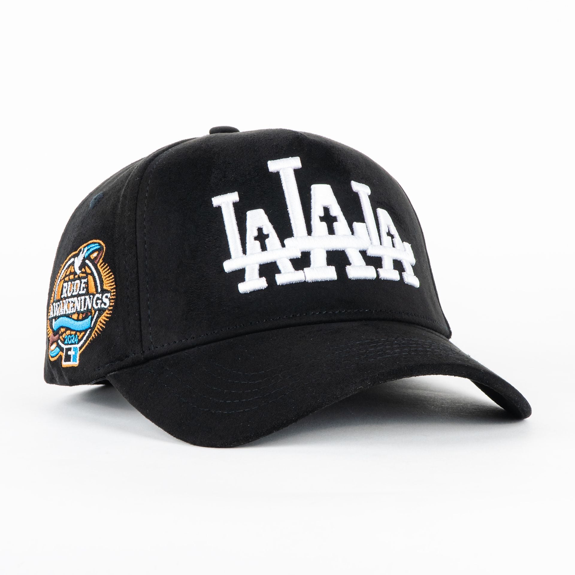 Gorra Rude Awakening LA LA LA BLACK SUEDE | Snapback Visera Curva