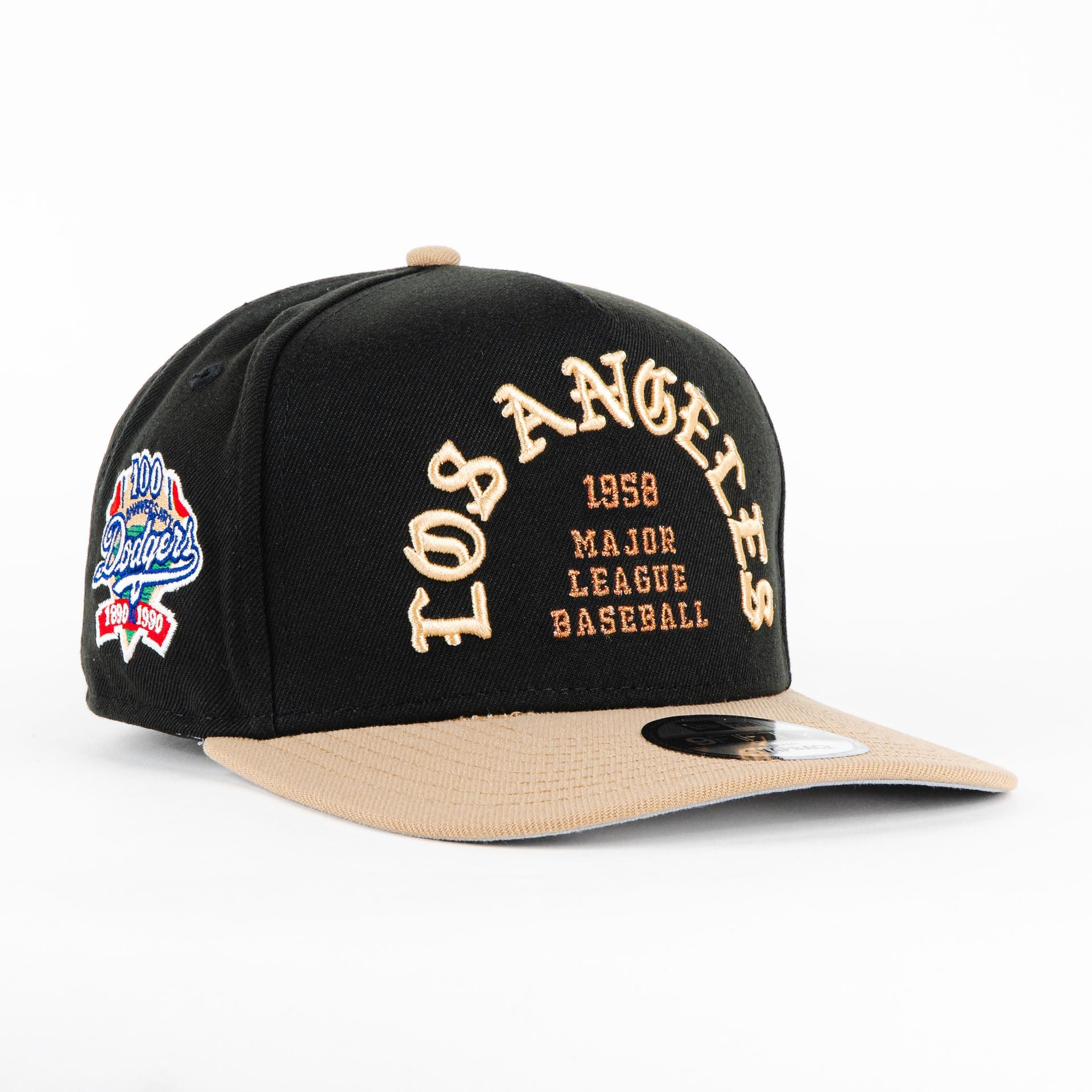 Gorra New Era A-Frame DODGERS 100TH BLK/CAML 950F | Snapback Visera Semicurva