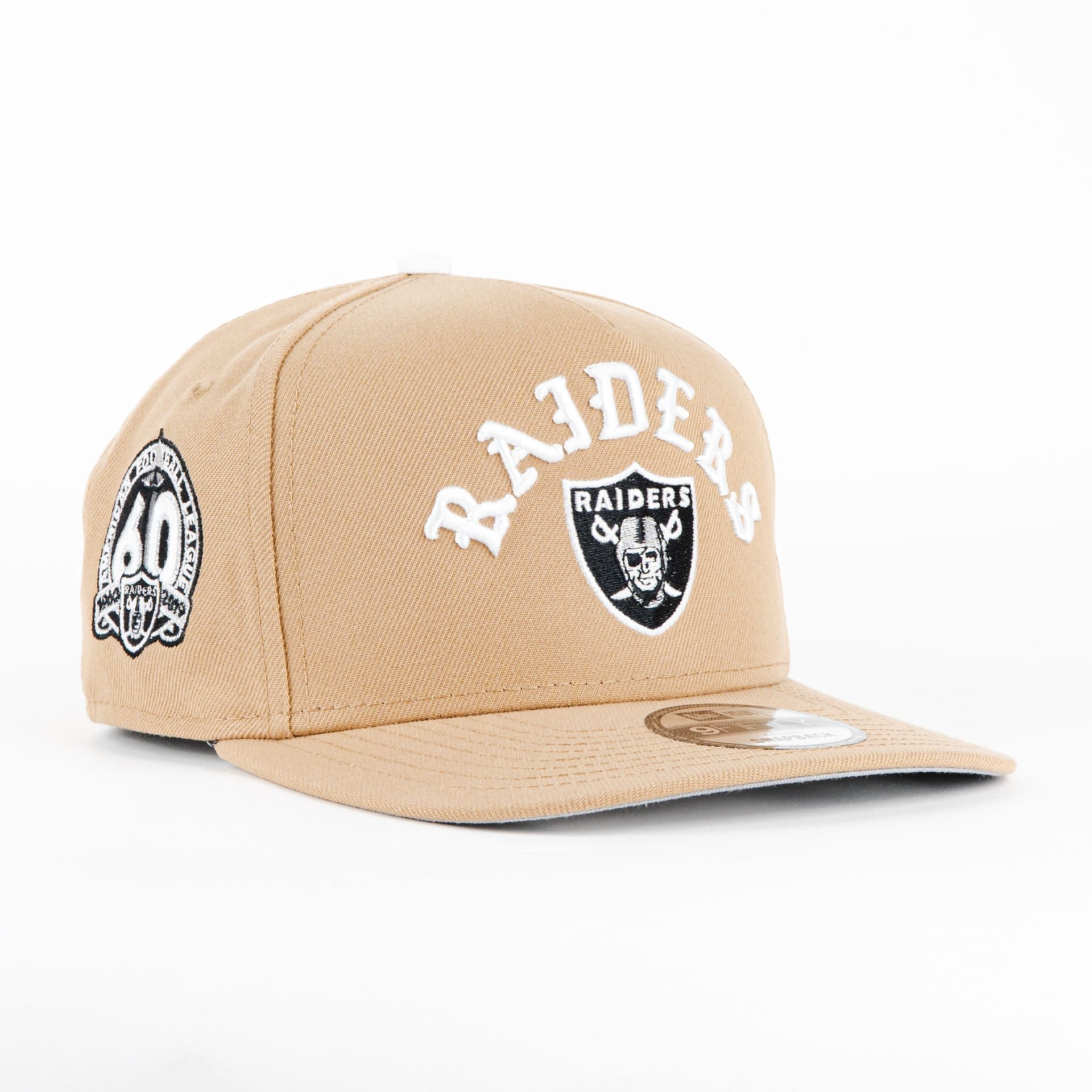 Gorra New Era A-Frame RAIDERS 60TH BEIGE 950F | Snapback Visera Semicurva
