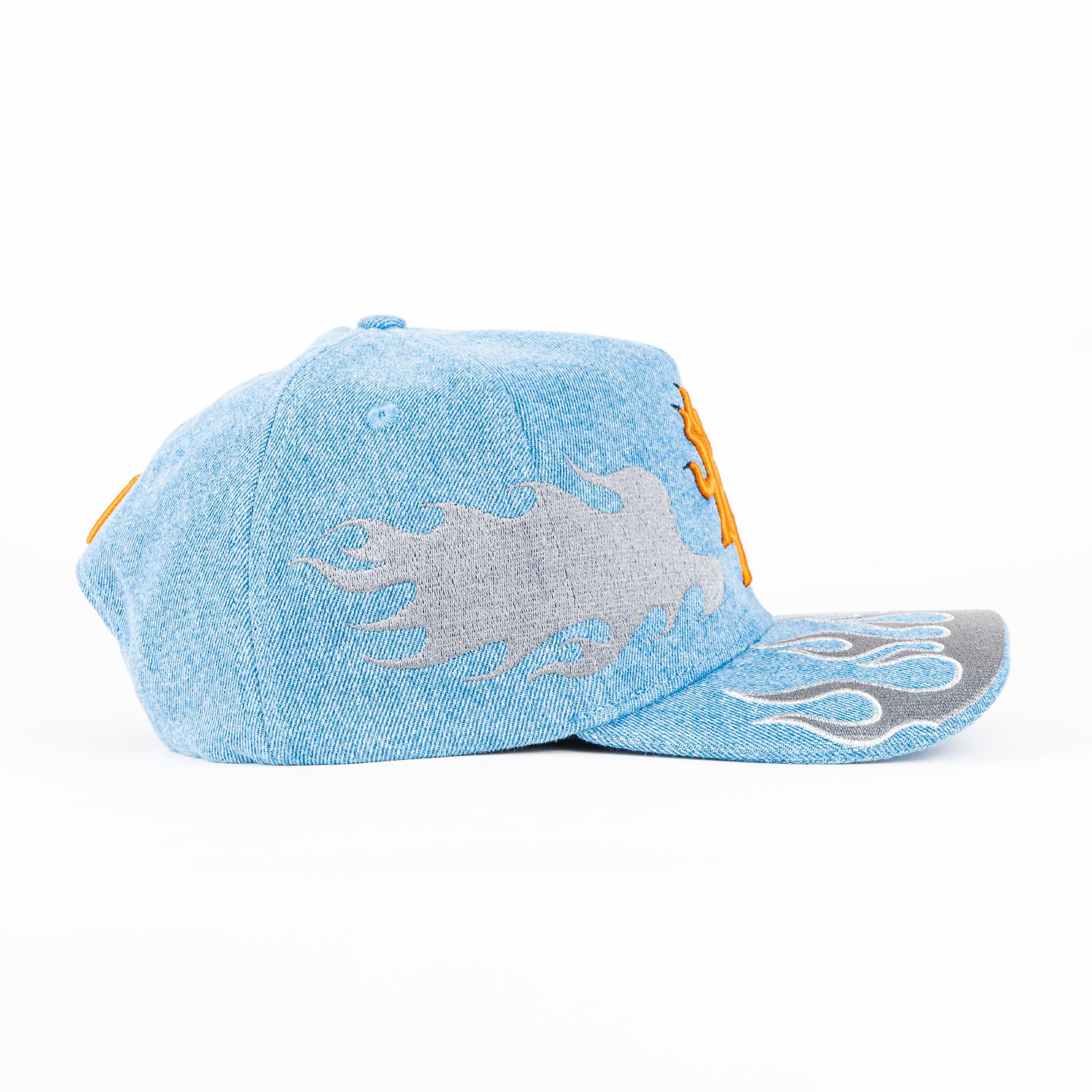 Gorra Don Hats METS FLAMES DEMIN/SILVER | Snapback Visera Semicurva