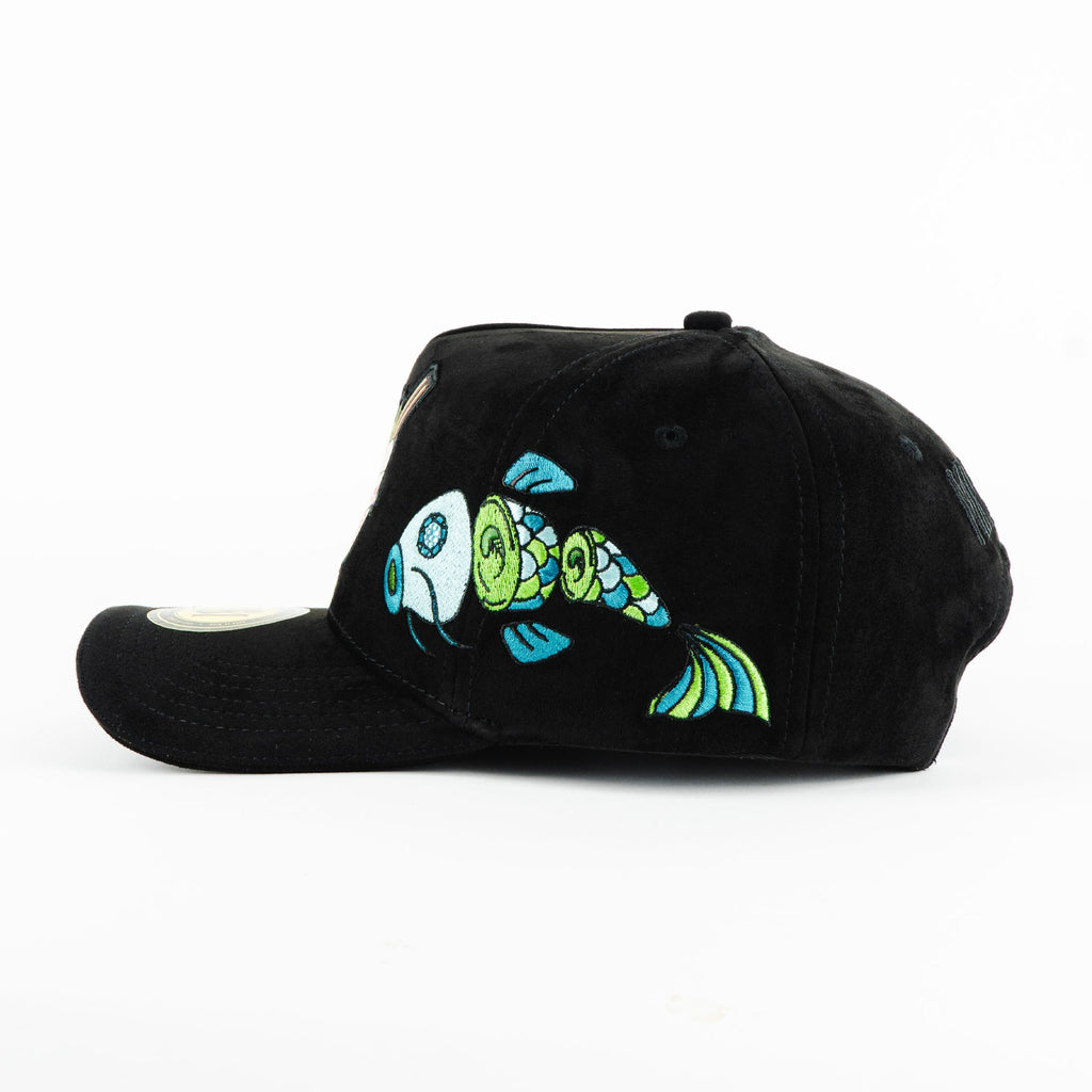 Gorra Mr. Kash ENJOY NEGRA SUEDE | Snapback Visera Semicurva