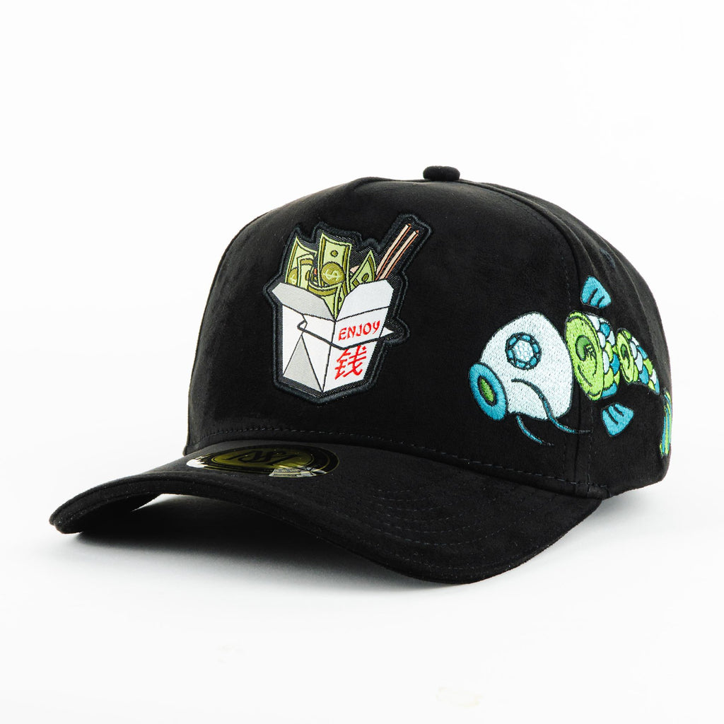 Gorra Mr. Kash ENJOY NEGRA SUEDE | Snapback Visera Semicurva