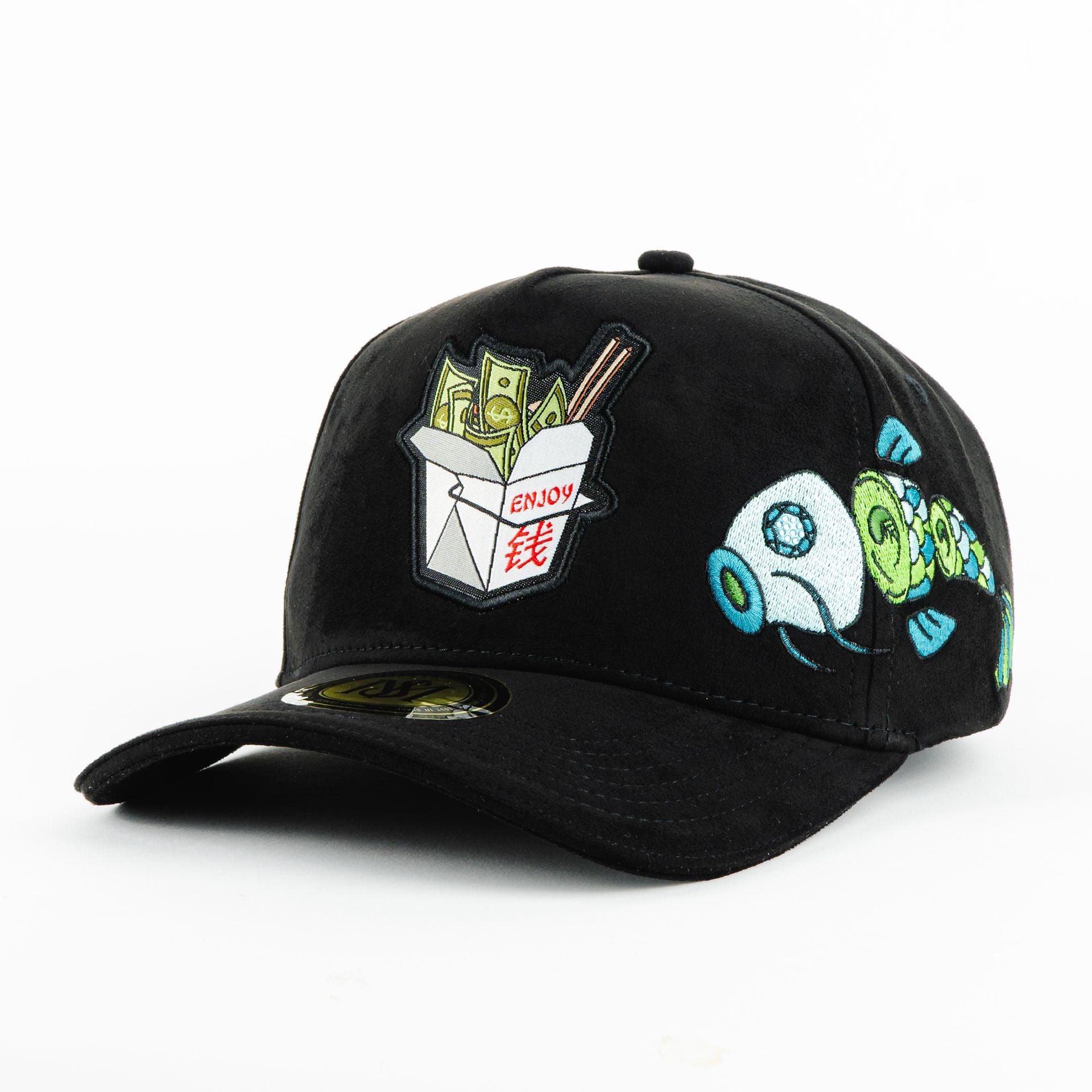 Gorra Mr. Kash ENJOY NEGRA SUEDE | Snapback Visera Semicurva