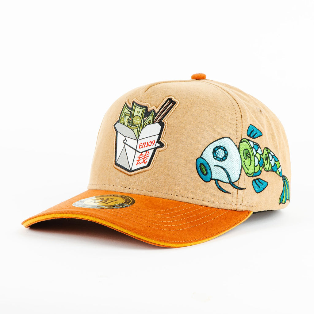 Gorra Mr. Kash ENJOY CAFE/CAMEL SUEDE | Snapback Visera Semicurva