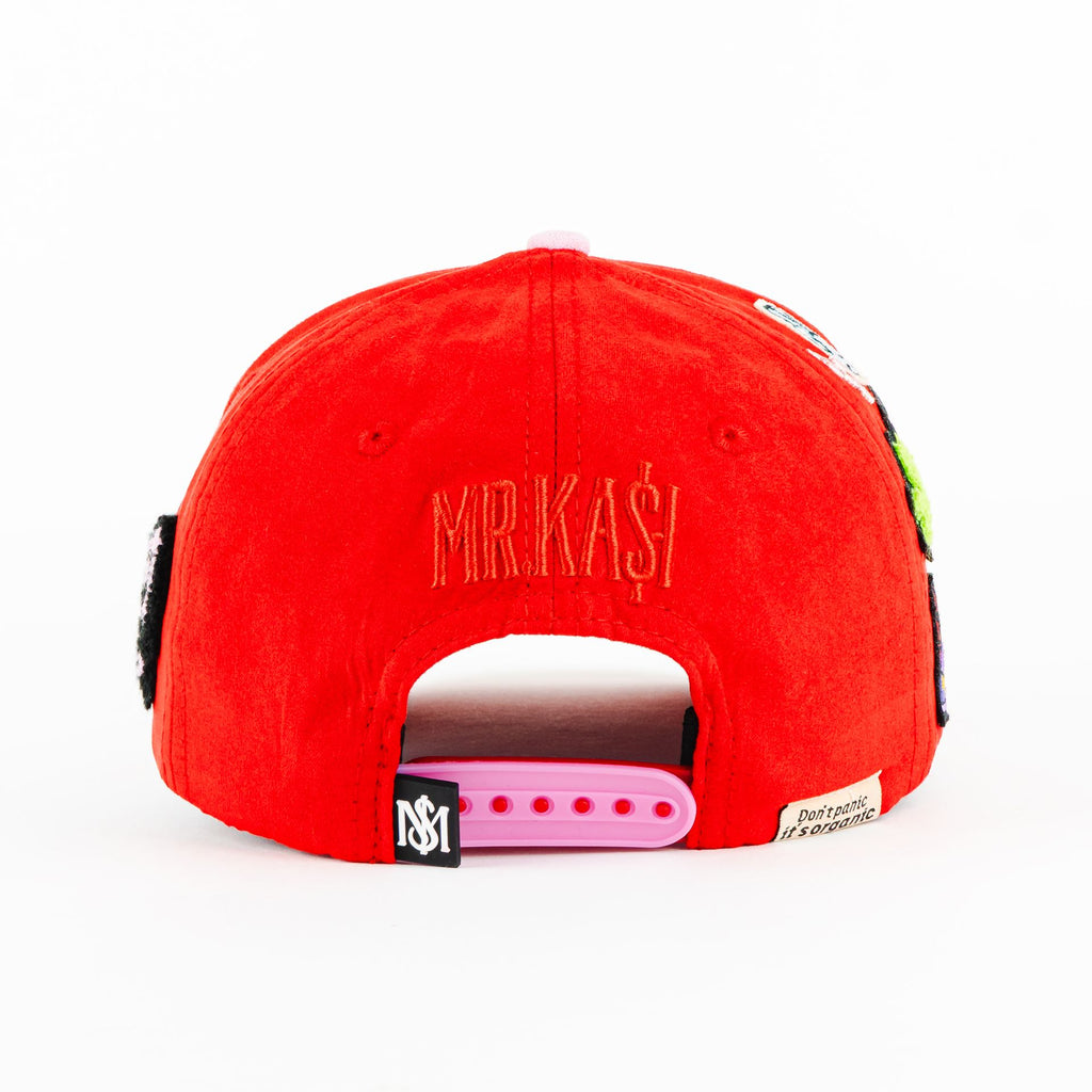 Gorra Mr. Kash COOKING ROJO GAMUZA | Snapback Visera Semicurva