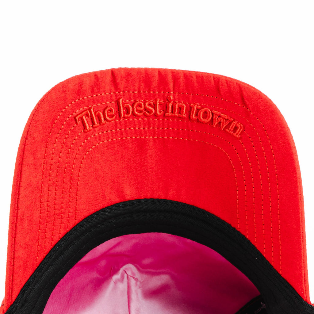 Gorra Mr. Kash COOKING ROJO GAMUZA | Snapback Visera Semicurva