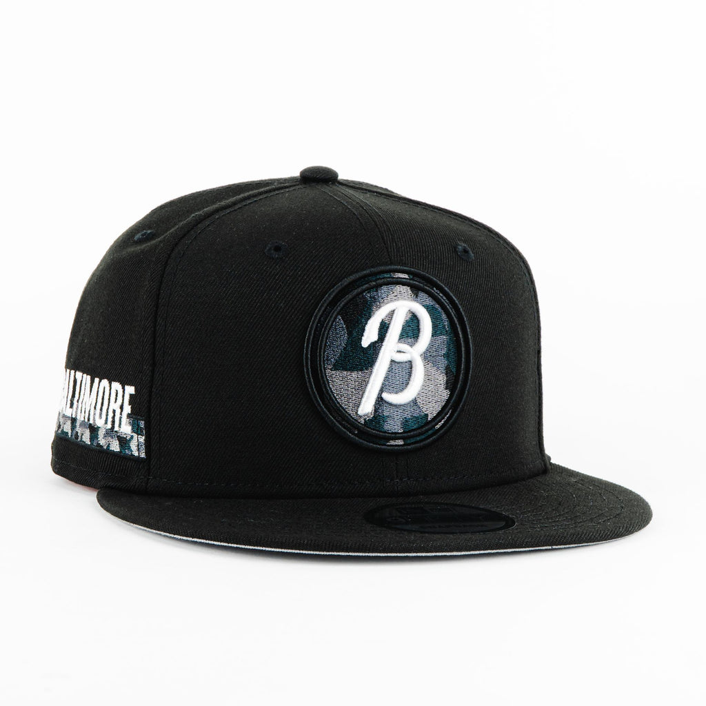 Gorra New Era ORIOLES CITY BLACK | Snapback Visera Semicurva