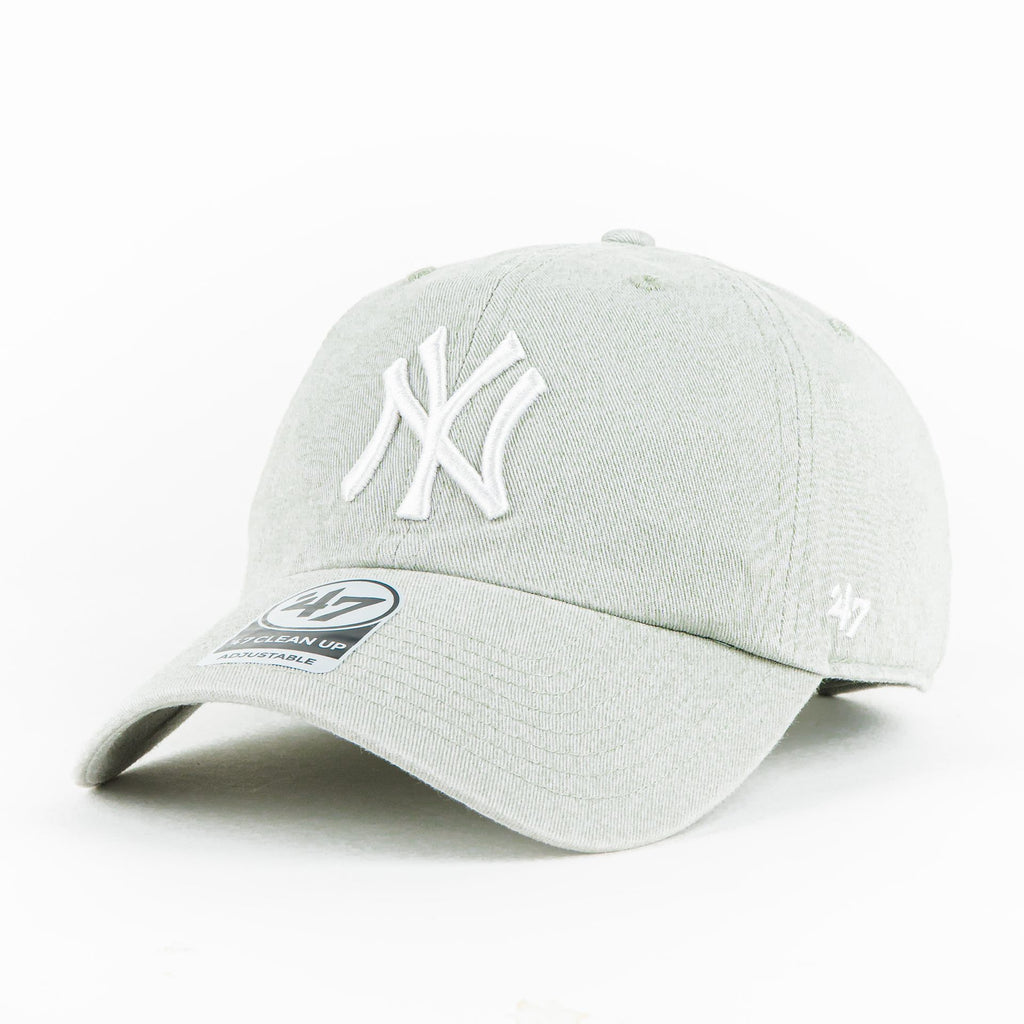 Gorra 47 Brand YANKEES CLEAN UP LT GRY/WHT | Snapback Visera Curva