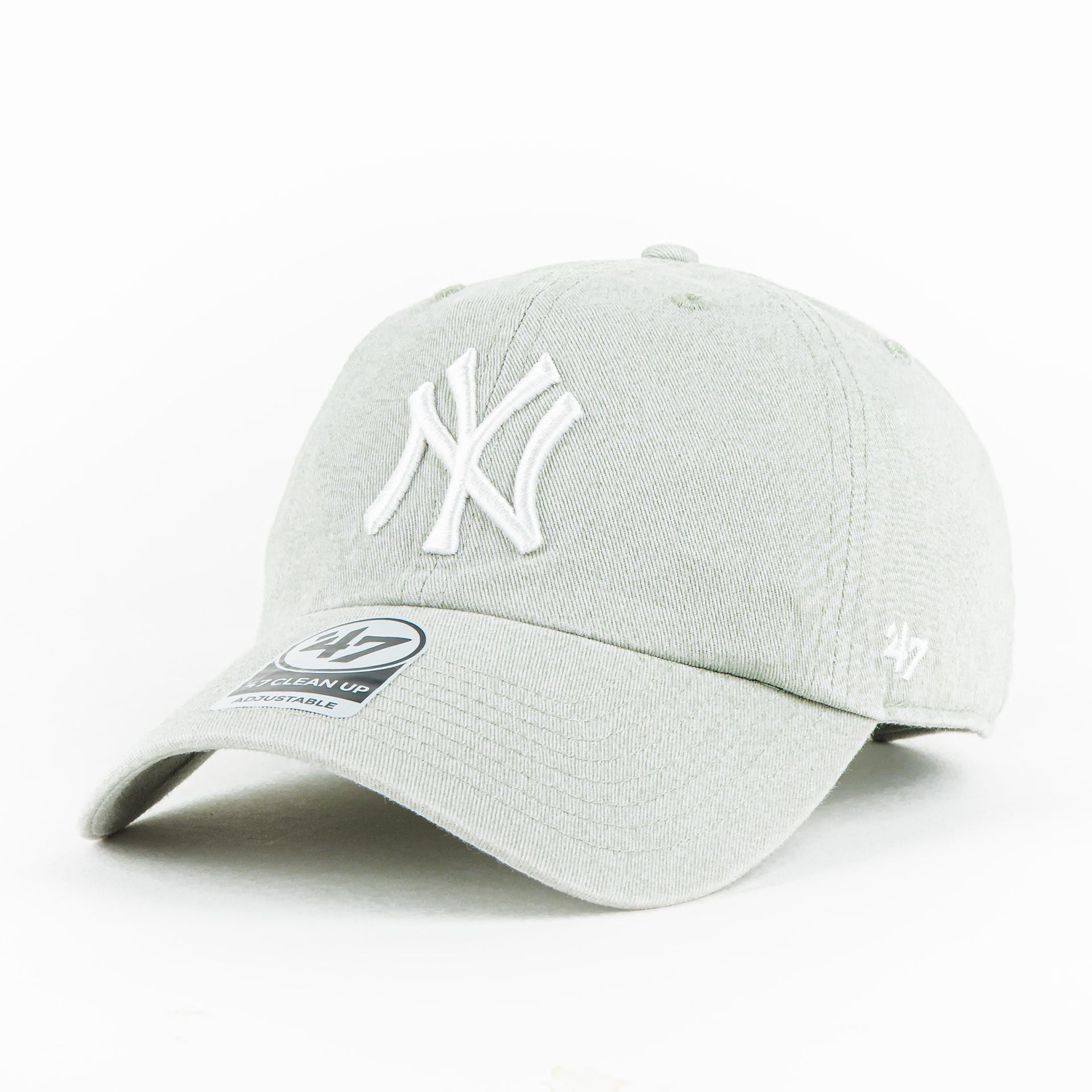 Gorra 47 Brand YANKEES CLEAN UP LT GRY/WHT | Snapback Visera Curva