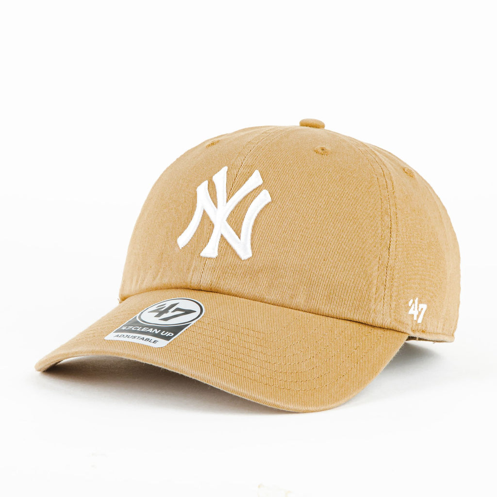 Gorra 47 Brand YANKEES CLEAN UP KHAKI/WHT| Snapback Visera Curva