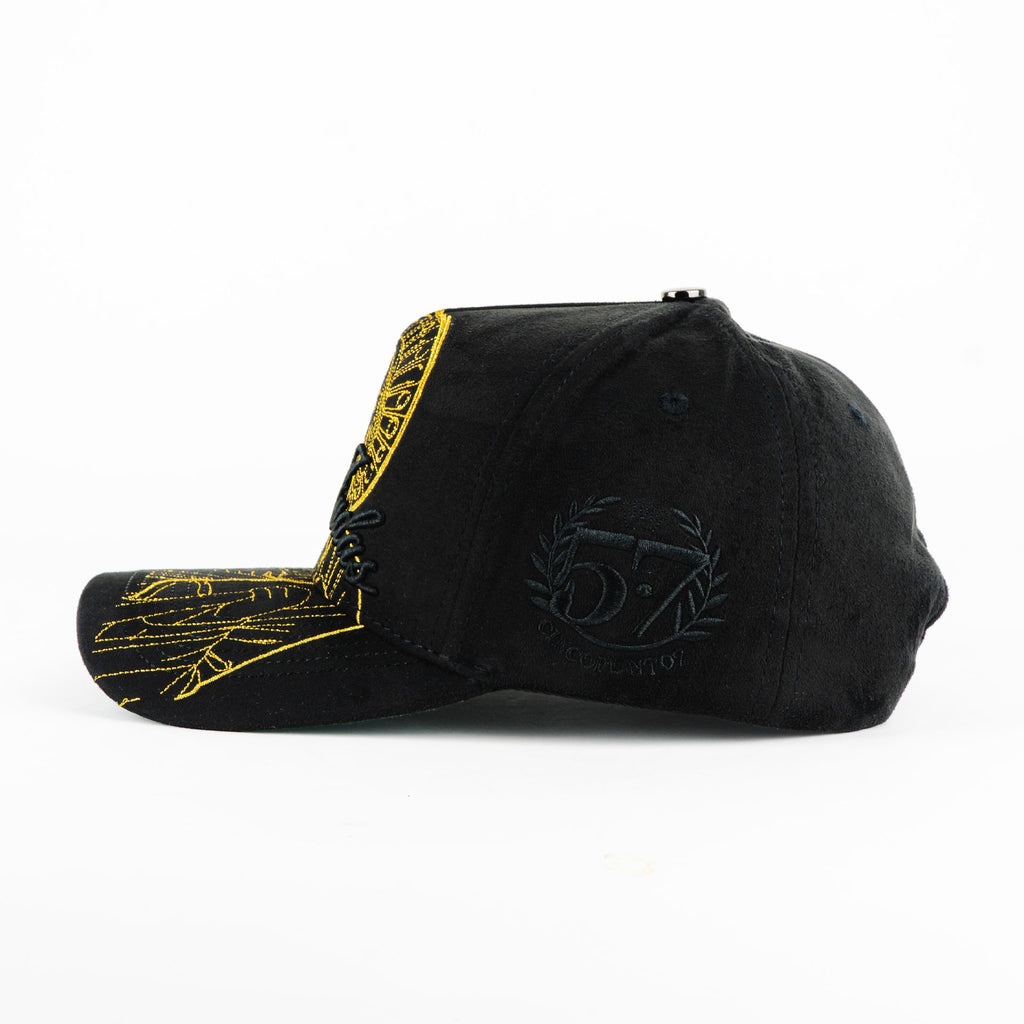 Gorra 5.7 SAN JUDAS GOLD BLACK | Snapback Visera Curva