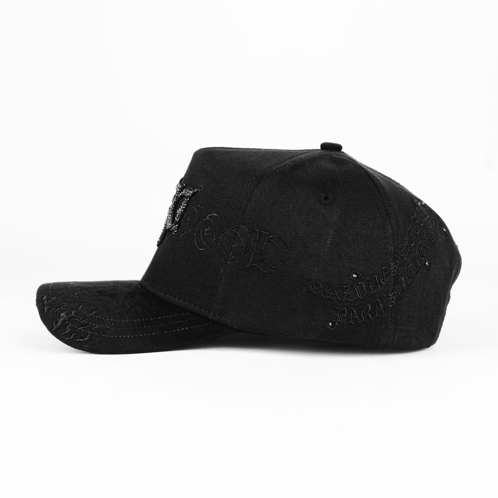 Gorra Mz Hats HOLLYWOOD DOBLE P TOTAL BLK | Snapback Visera Semicurva