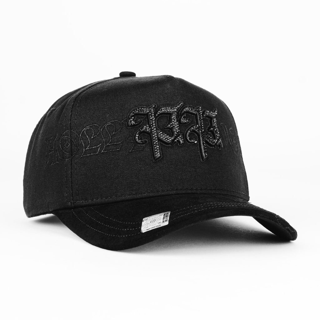 Gorra Mz Hats HOLLYWOOD DOBLE P TOTAL BLK | Snapback Visera Semicurva