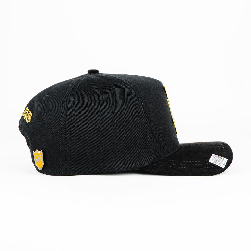 Gorra Mz Hats LA GOLD EDITION BLACK | Snapback Visera Semicurva