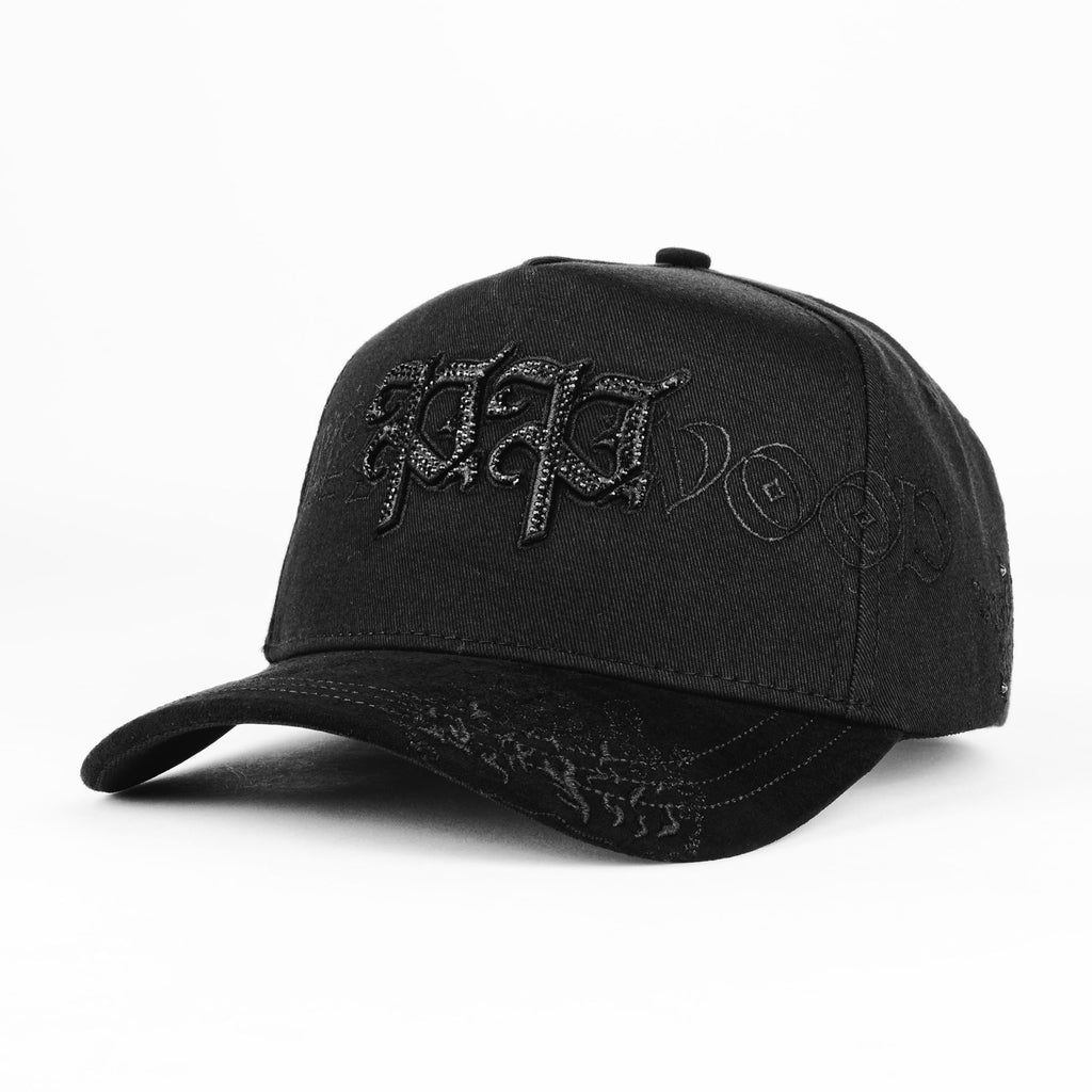 Gorra Mz Hats HOLLYWOOD DOBLE P TOTAL BLK | Snapback Visera Semicurva