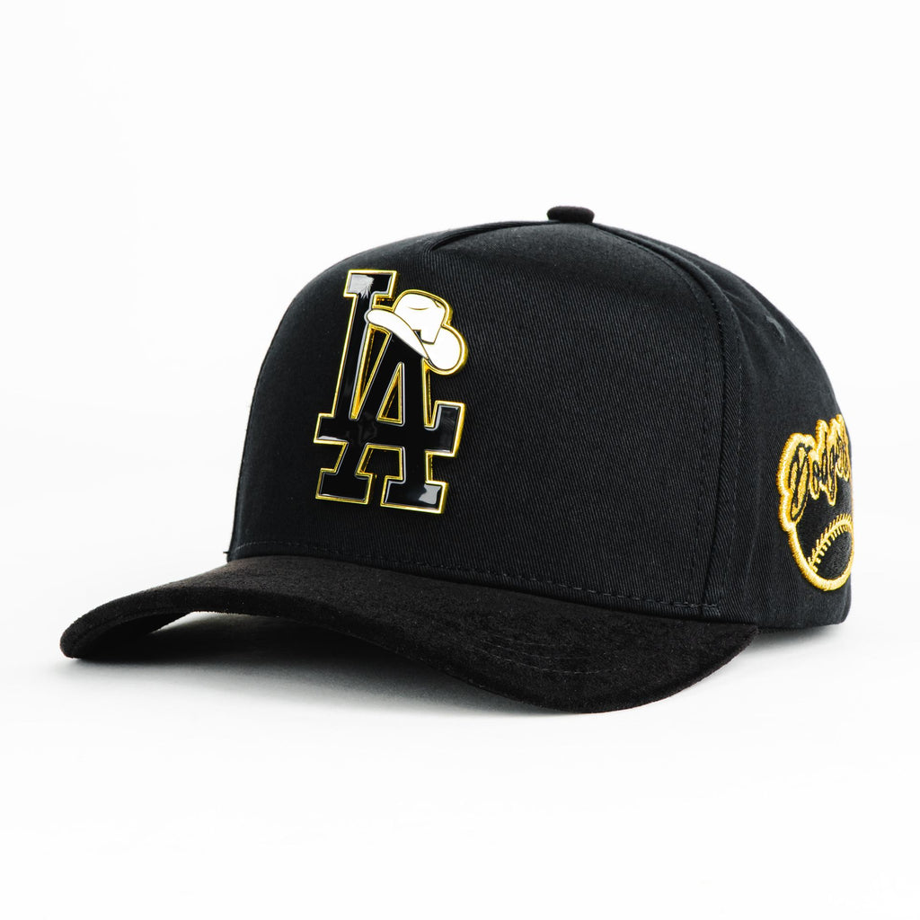 Gorra Mz Hats LA GOLD EDITION BLACK | Snapback Visera Semicurva