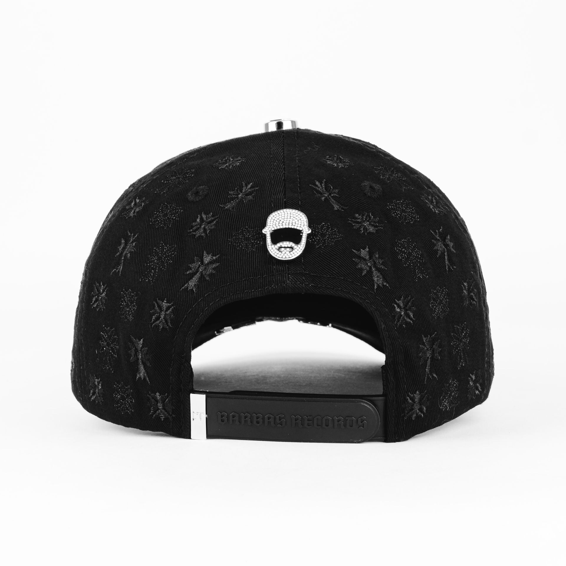 Gorra Barbas Hats CRUCES SILVER CHROME BLACKOUT BLK | Snapback Visera Semicurva
