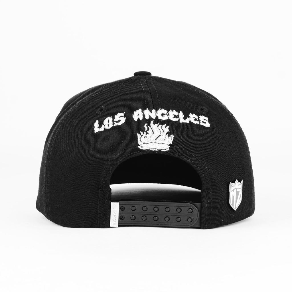 Gorra Mz Hats LA FLAMES BLACK VISOR SUEDE | Snapback Visera Semicurva