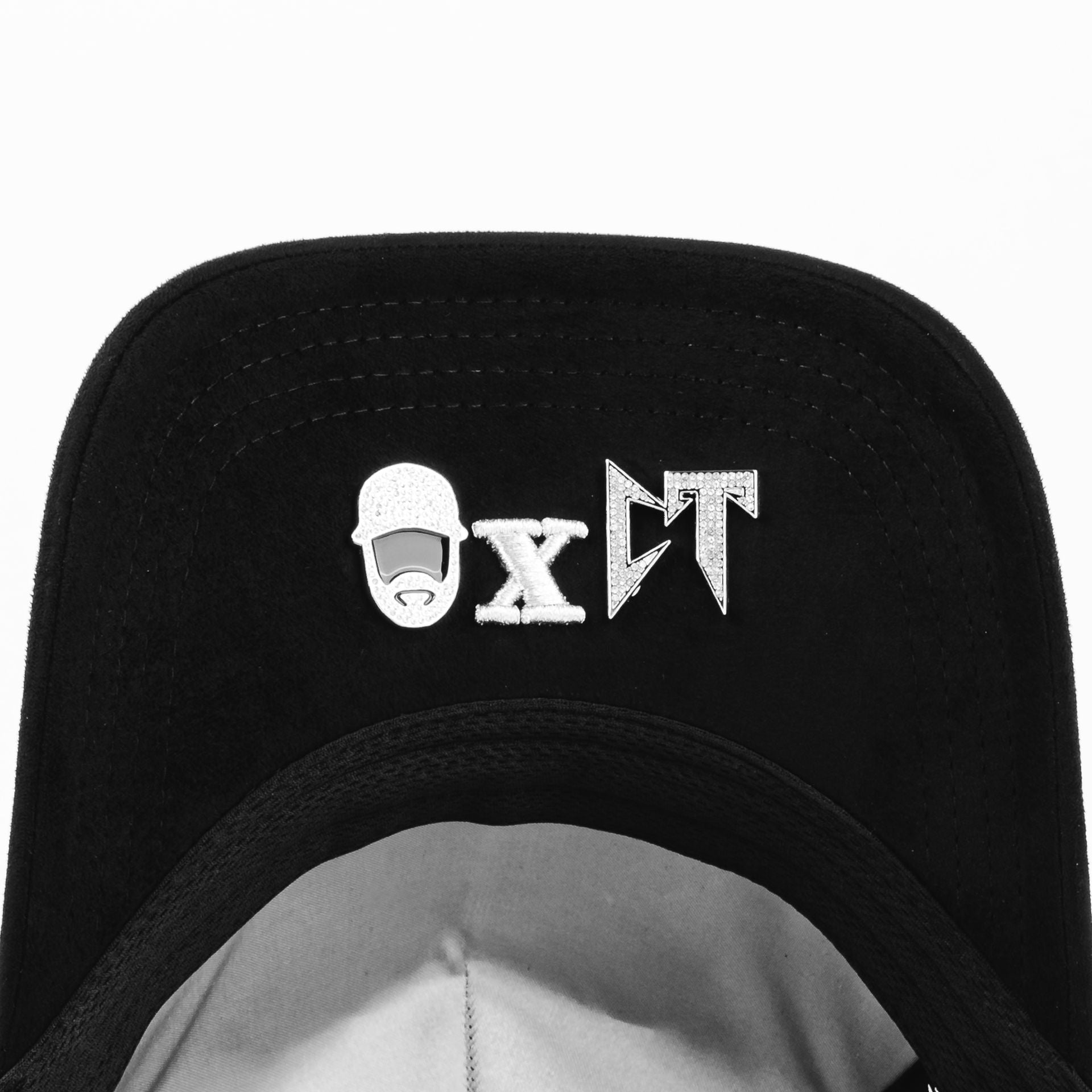 Gorra Barbas Hats CRUCES SILVER CHROME BLACKOUT BLK | Snapback Visera Semicurva