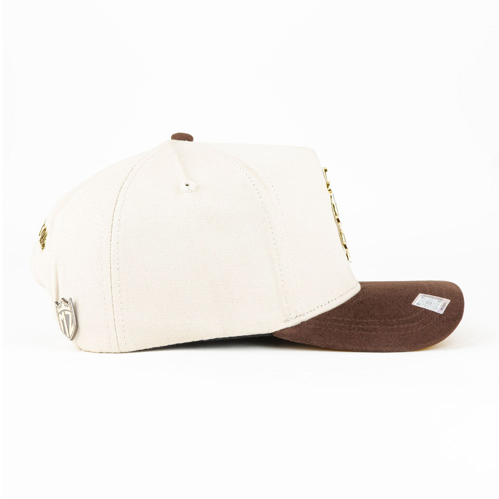 Gorra Mz Hats MAKING SD BEIGE/BROWN VISOR SUEDE | Snapback Visera Semicurva