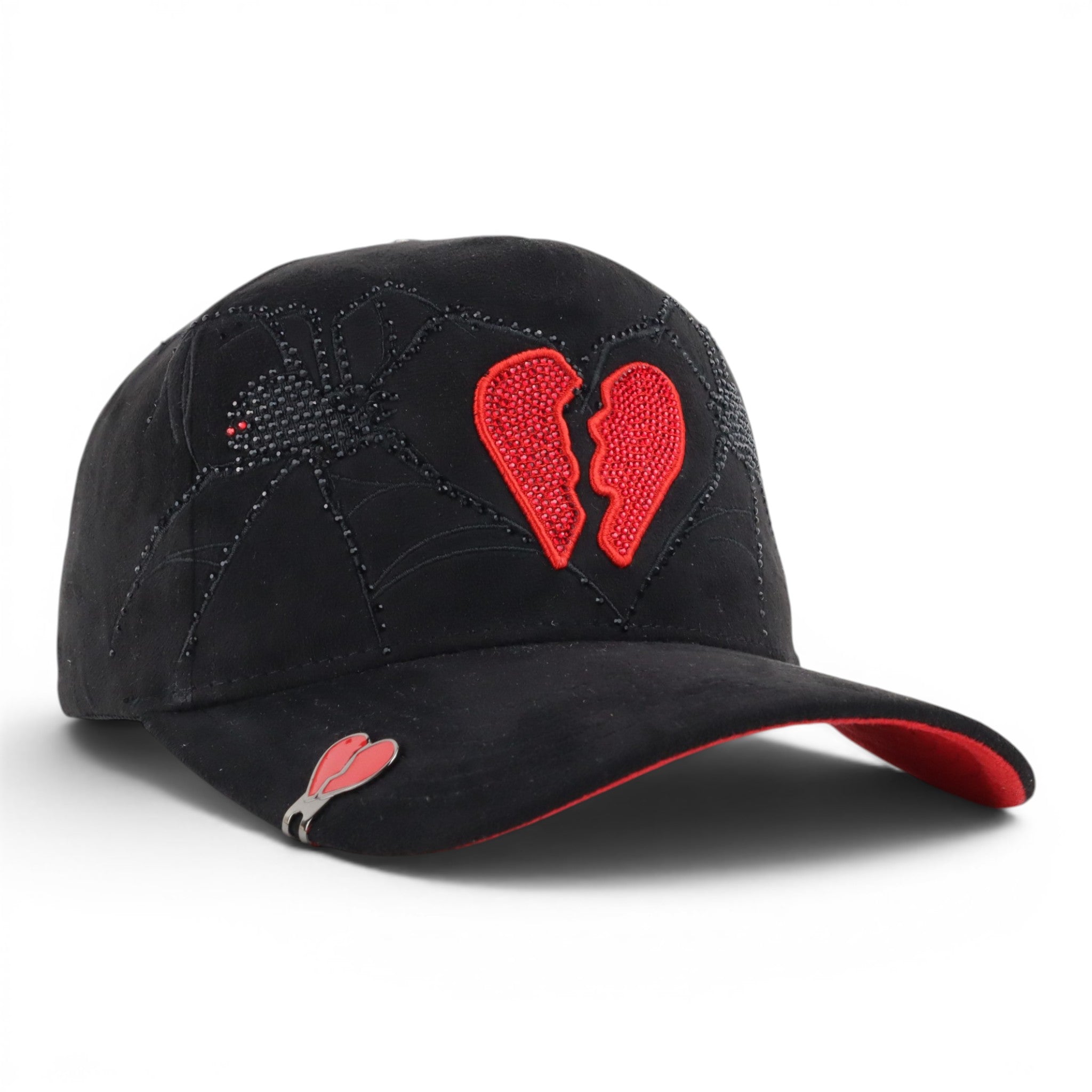 TWO SPIDER BROKEN HEART BLK