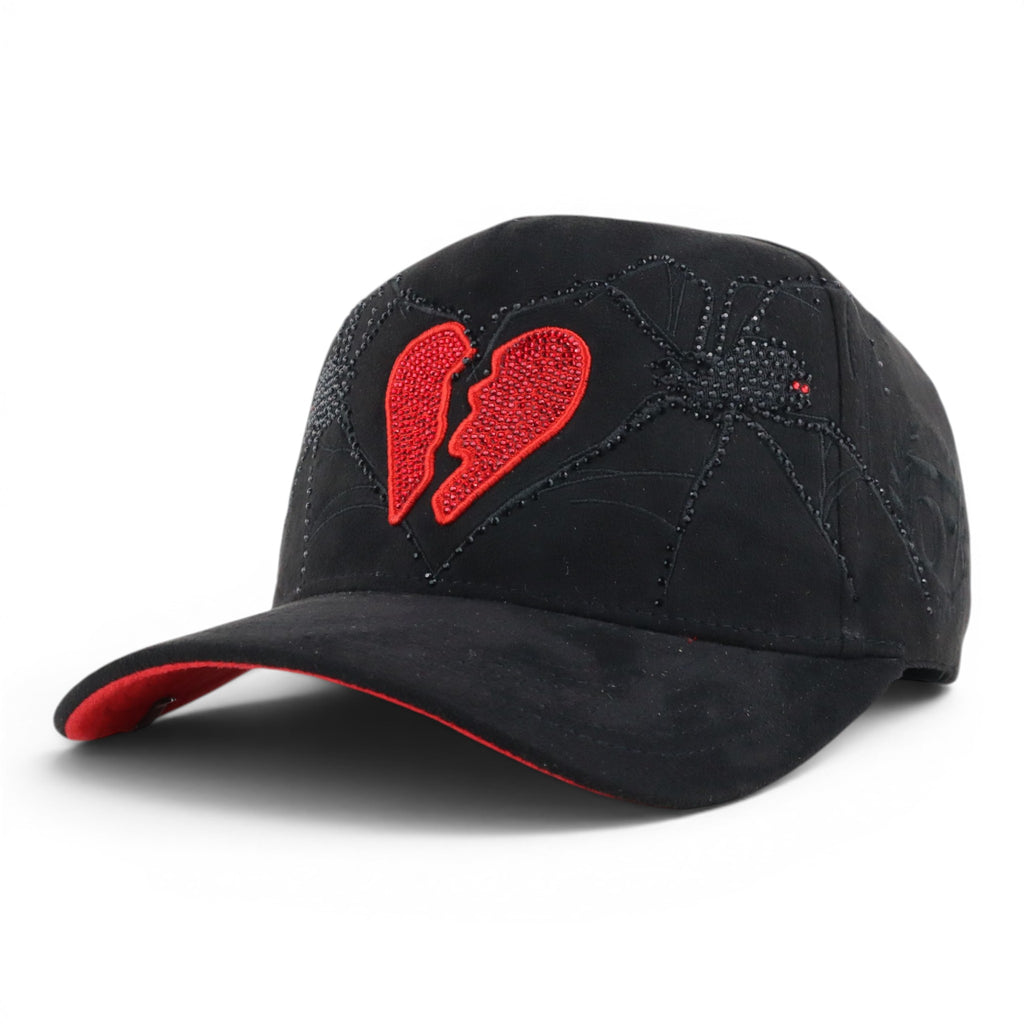 TWO SPIDER BROKEN HEART BLK