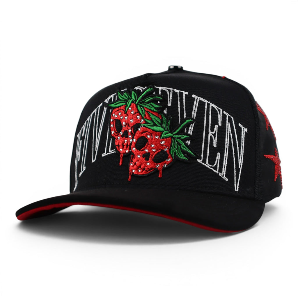 GORRA 5.7 SKULL STRAUWBERRY BLACK