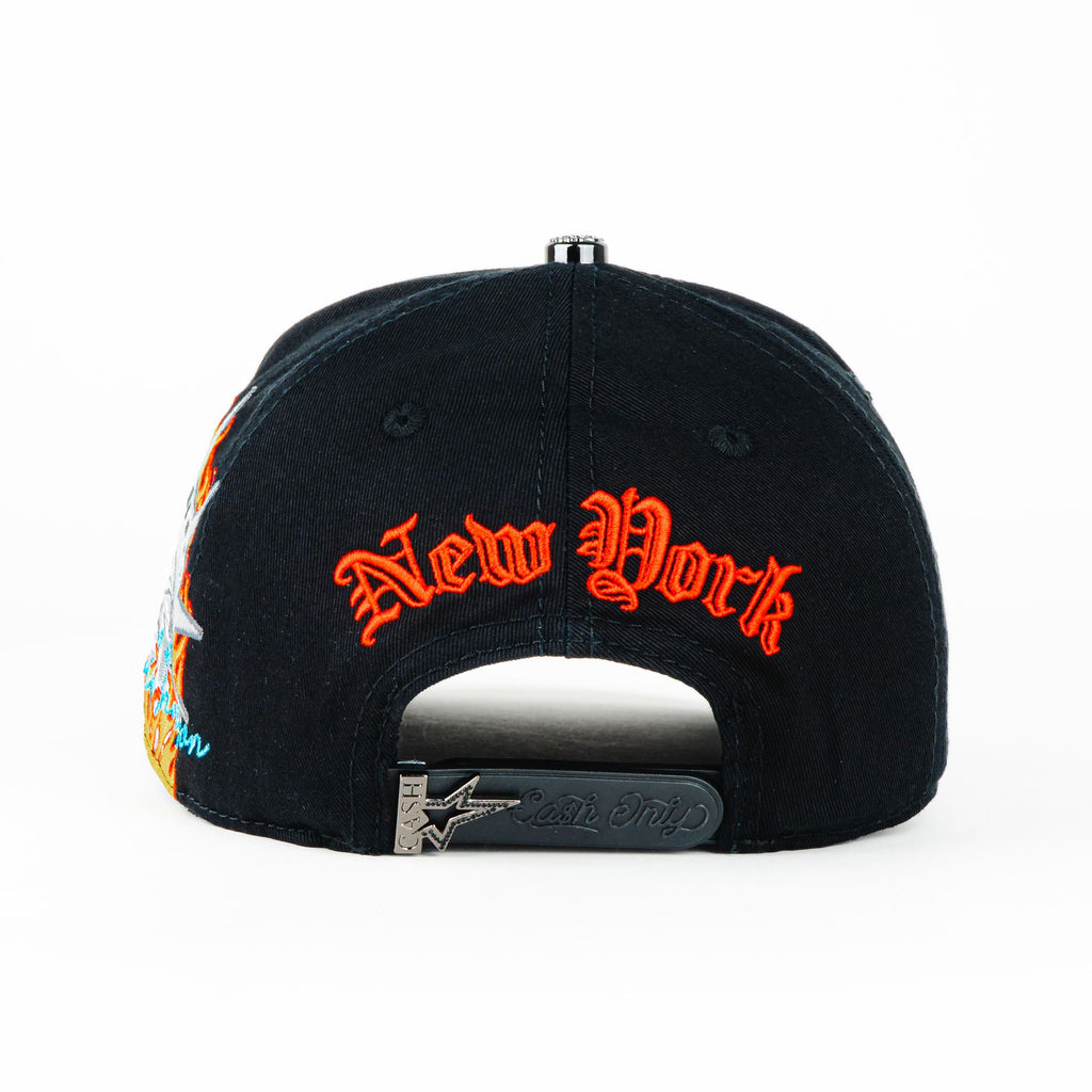 Gorra Cash Only NY FLAMES RED BLACK | Snapback Visera Curva