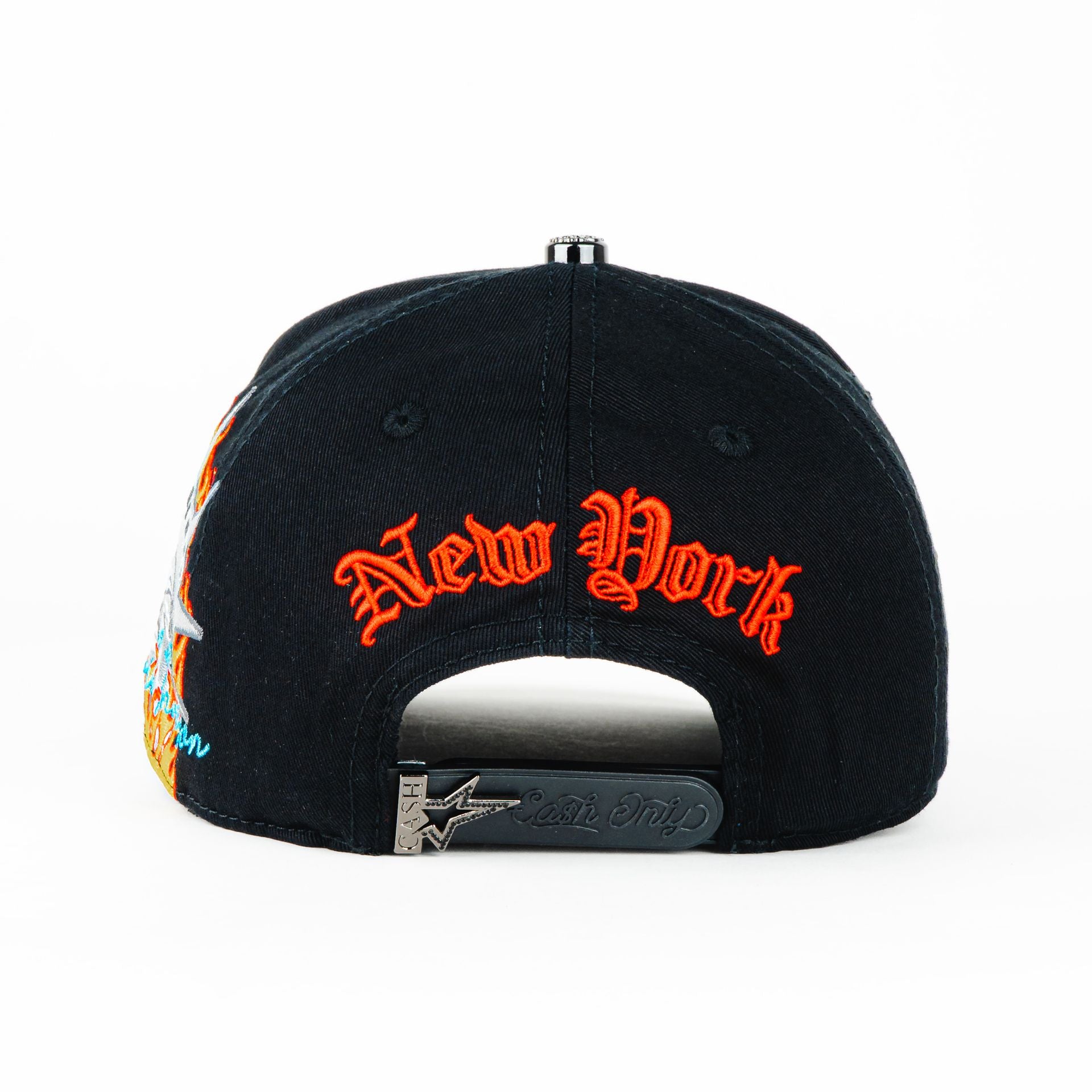Gorra Cash Only NY FLAMES RED BLACK | Snapback Visera Curva