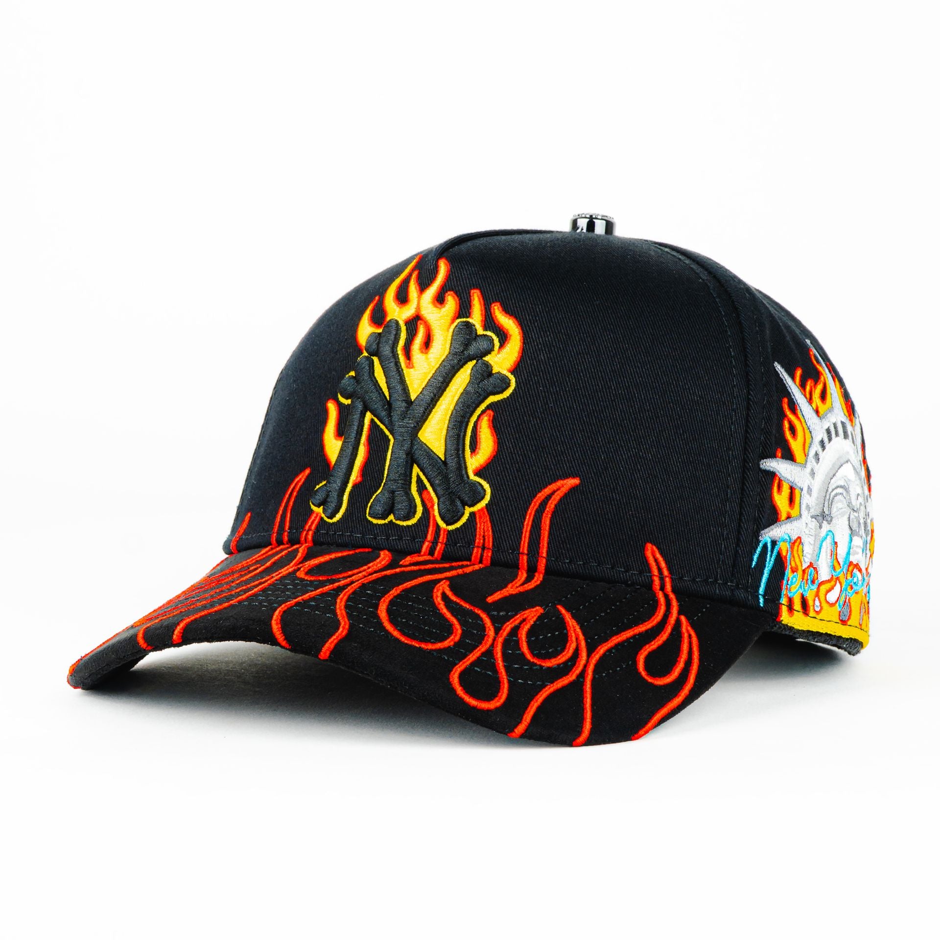 Gorra Cash Only NY FLAMES RED BLACK | Snapback Visera Curva