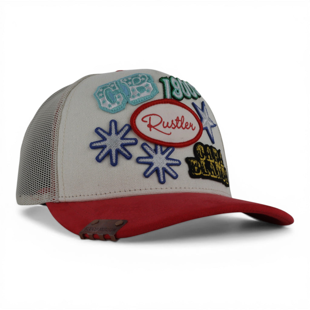 GORRA CARA BLANCA STUNT MANBULLET CREAM/RED