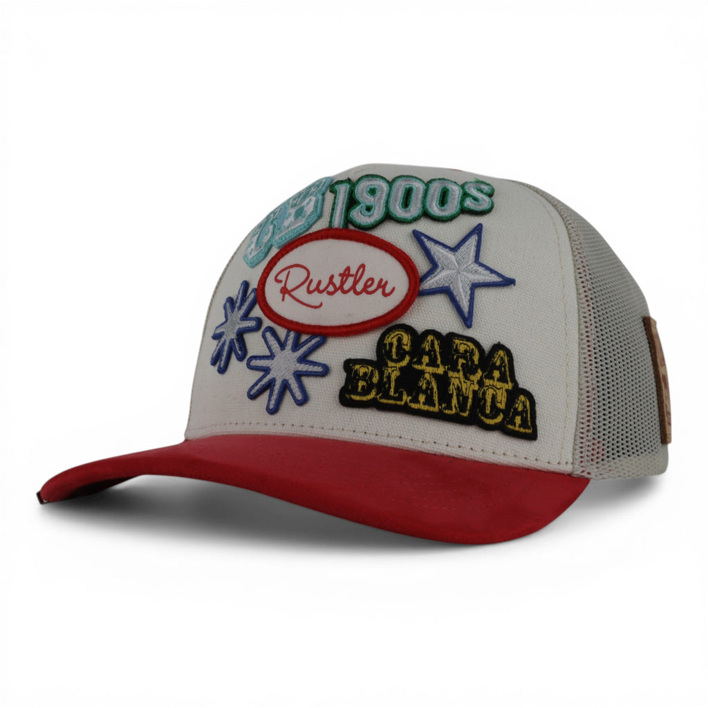GORRA CARA BLANCA STUNT MANBULLET CREAM/RED