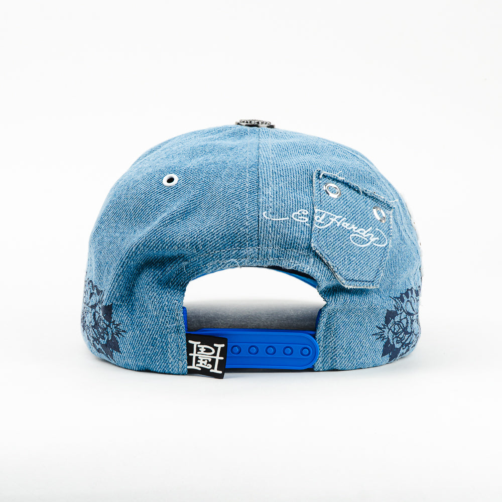 GORRA ED HARDY SKULL FIRE AND POCKET BLUE OSFA