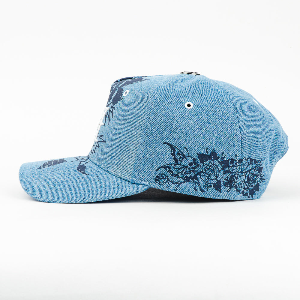 GORRA ED HARDY SKULL FIRE AND POCKET BLUE OSFA