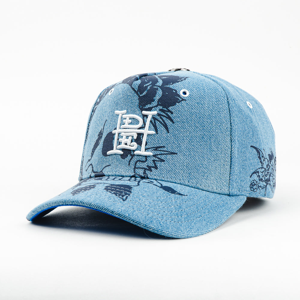 GORRA ED HARDY SKULL FIRE AND POCKET BLUE OSFA
