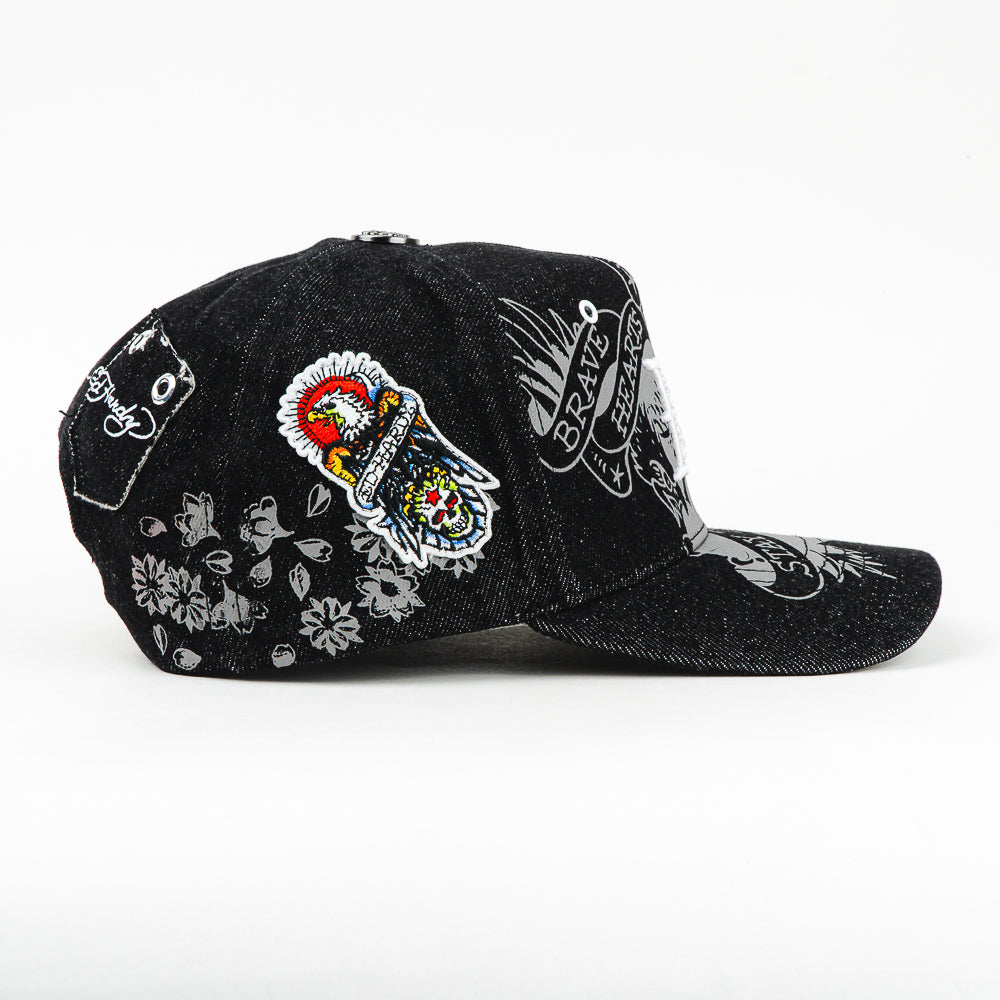 GORRA ED HARDY ED BRAVE HEARTS STAY TRUE BLACK