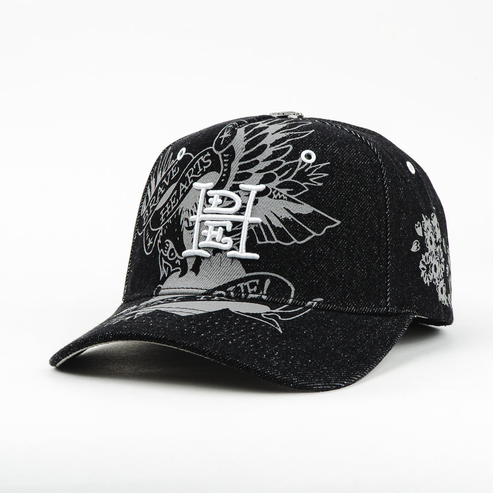 GORRA ED HARDY ED BRAVE HEARTS STAY TRUE BLACK