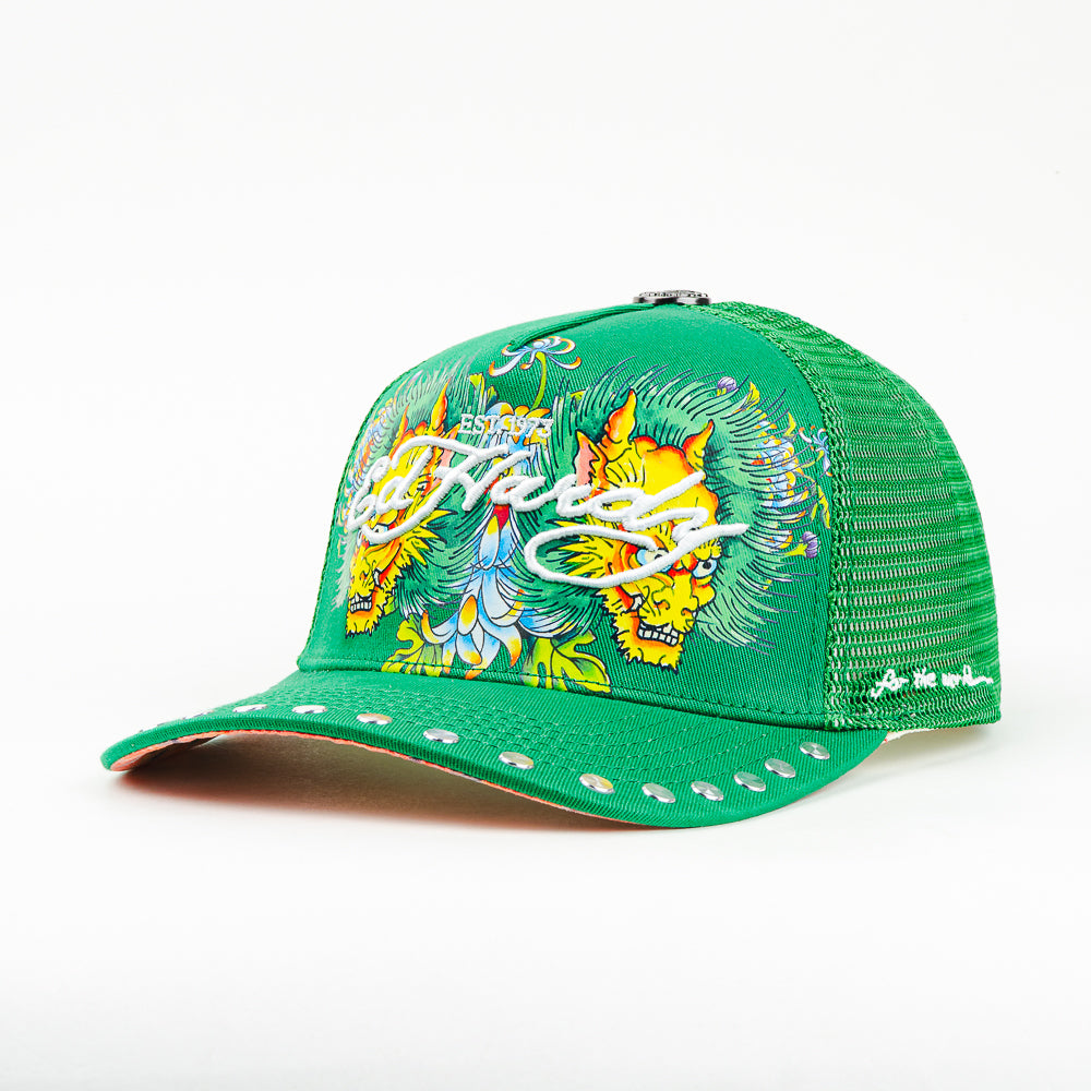 GORRA ED HARDY FOR THE WORLD 2 HEAD MESH GREEN