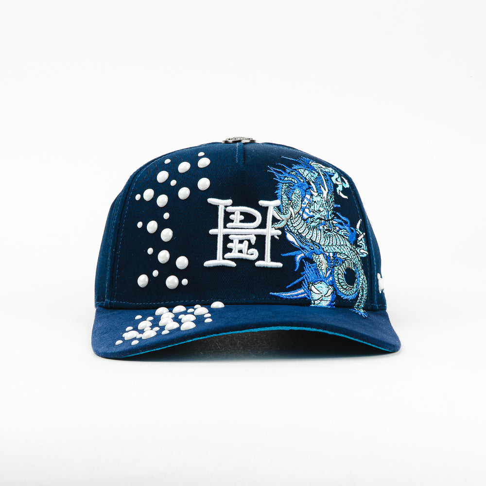 GORRA ED HARDY DRAGON AND PEARLS BLUE