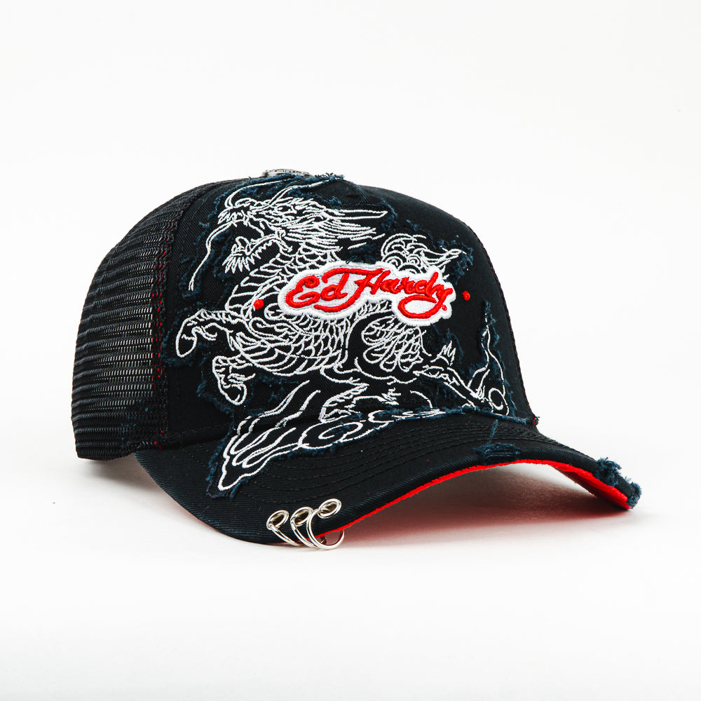 GORRA ED HARDY DRAGON AND PIERCINGS BLACK