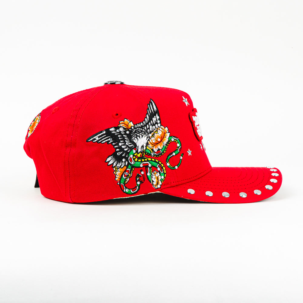 GORRA ED HARDY DON DRAGON AND STARS RED