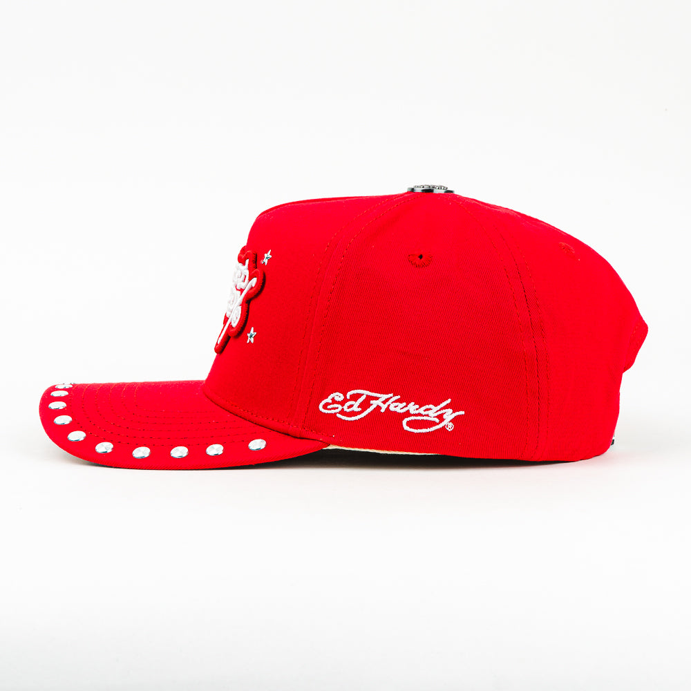 GORRA ED HARDY DON DRAGON AND STARS RED