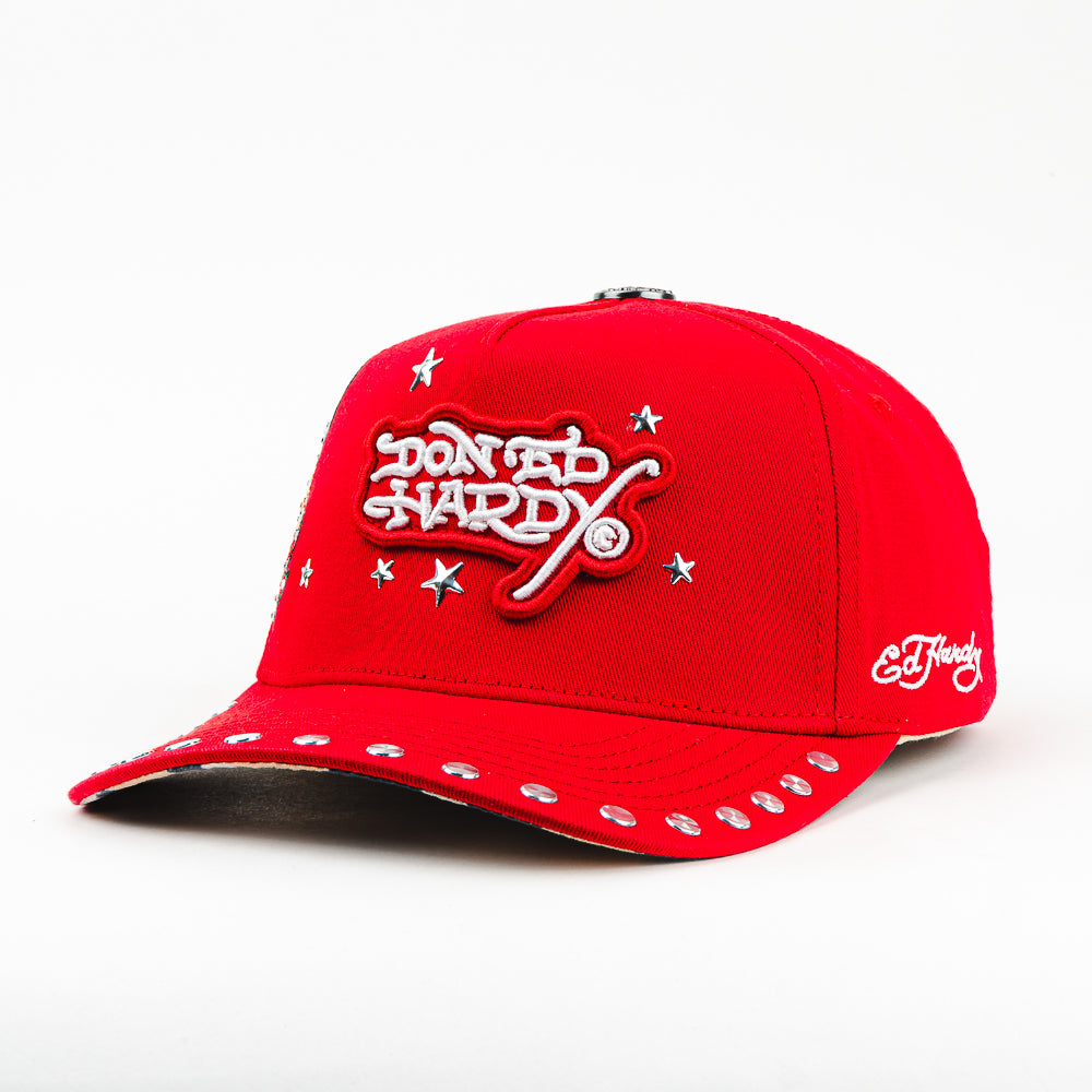 GORRA ED HARDY DON DRAGON AND STARS RED