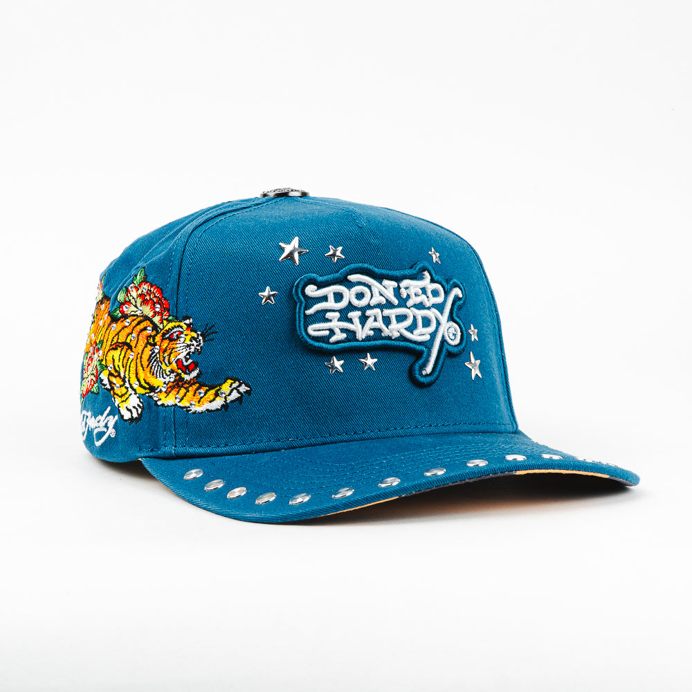 GORRA ED HARDY DON TIGER AND STARS TEAL OSFA