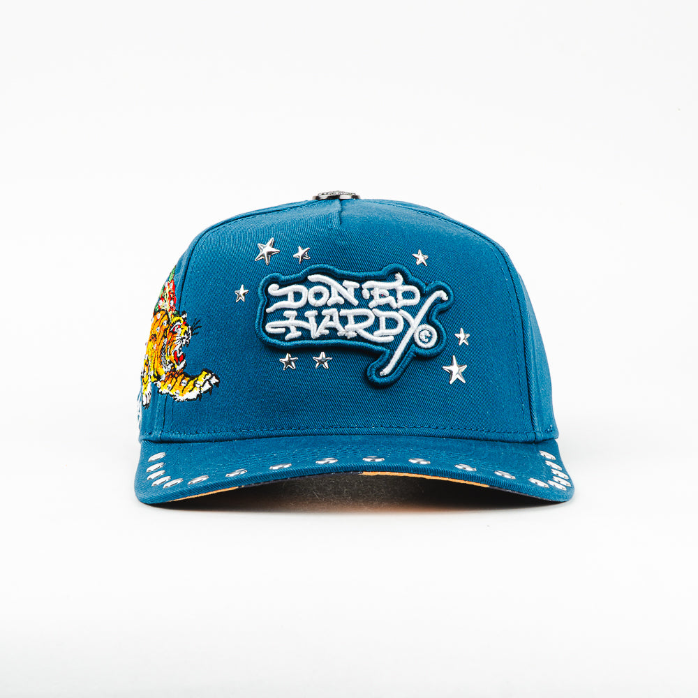 GORRA ED HARDY DON TIGER AND STARS TEAL OSFA