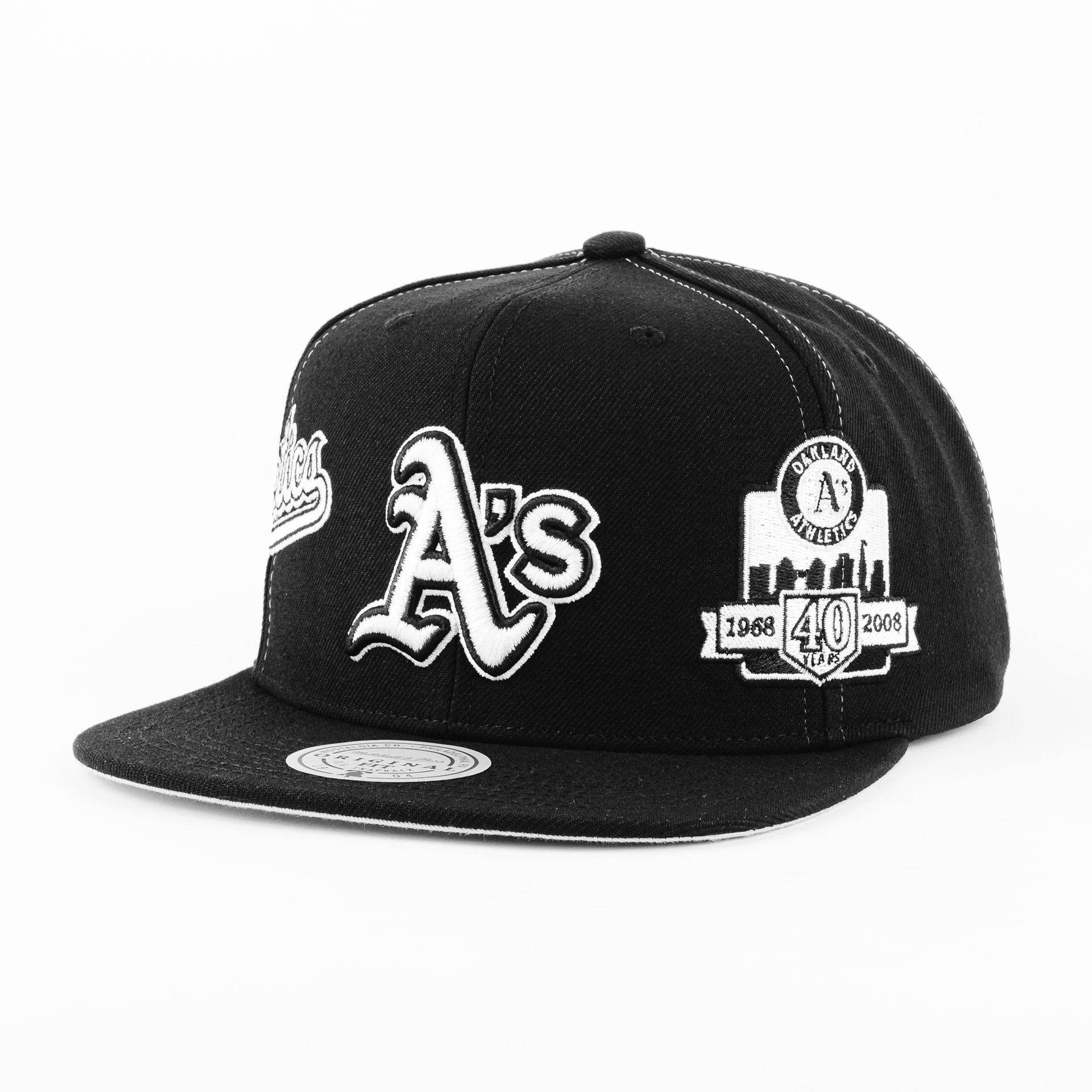 Gorra Mitchell&Ness ATHLETICS TRIFECTA BLK/WHT | Snapback Visera Plana