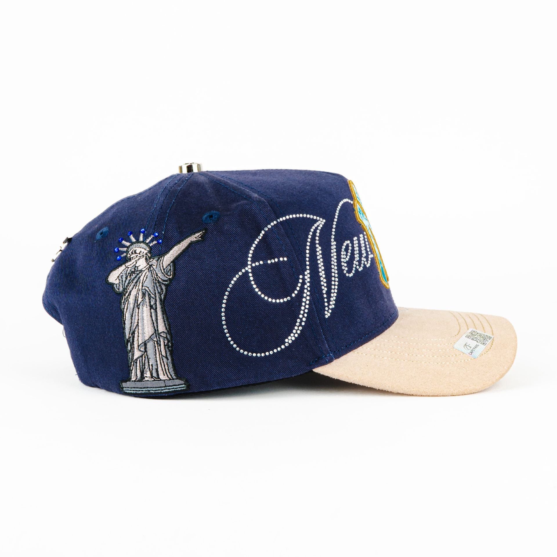 Gorra Caps Fans NY CRISTALS BLUE/BEIGE | Snapback Visera Semicurva