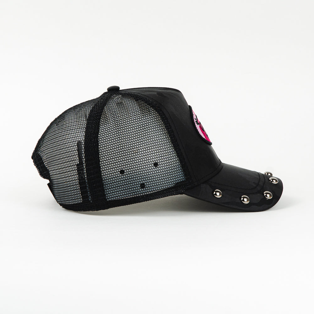 GORRA VON DUTCH STUDDED TRUCKER BLACK