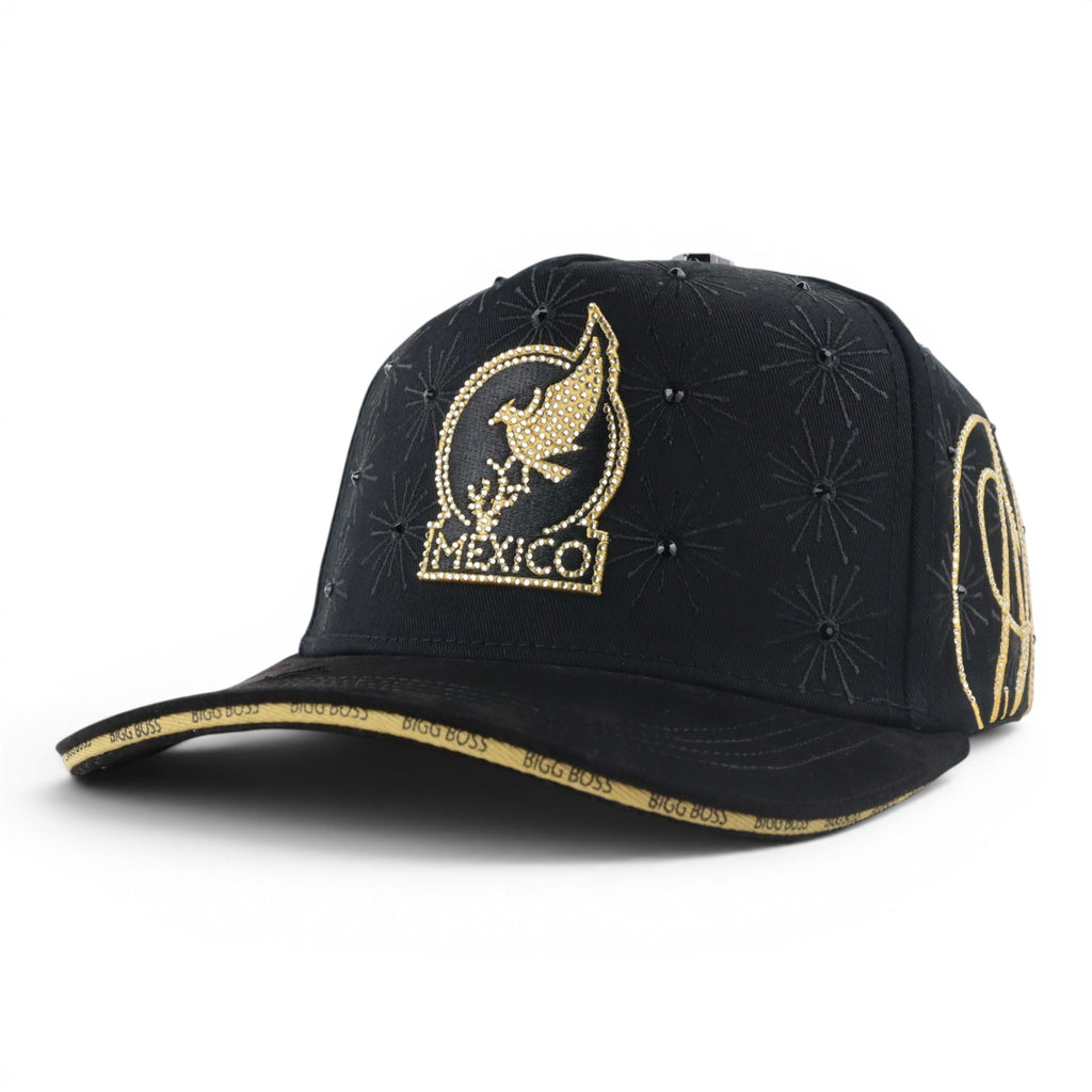 GORRA BIGG BOSS VIVA MEXICO CRISTALS BLACK/GOLD