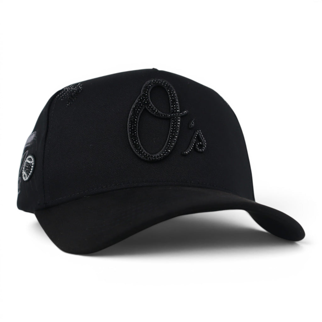 GORRA BIGG BOSS ORIOLES CRISTALS VISOR SUEDE BLACK